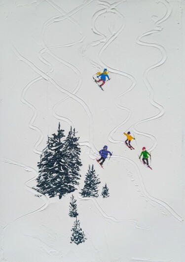绘画 标题为“Ski slope painting” 由Fineartderya, 原创艺术品, 丙烯