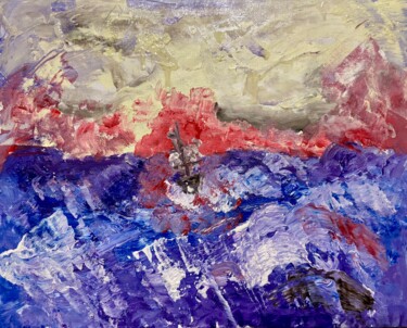 Pittura intitolato "Naufragio probabile" da Mario Pratesi, Opera d'arte originale, Olio