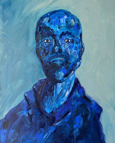 绘画 标题为“Blue man” 由Math-B, 原创艺术品, 丙烯 安装在木质担架架上