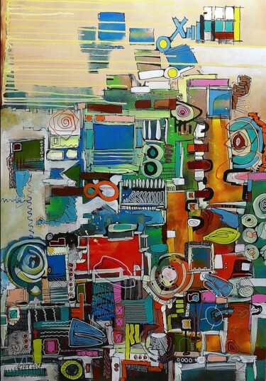 Malerei mit dem Titel "OPINION" von Detlev Eilhardt, Original-Kunstwerk, Acryl