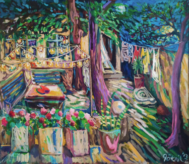 Pittura intitolato "Home - Yalıboyu No:…" da Göknil Gümüş Sungurtekin, Opera d'arte originale, Olio Montato su Telaio per ba…