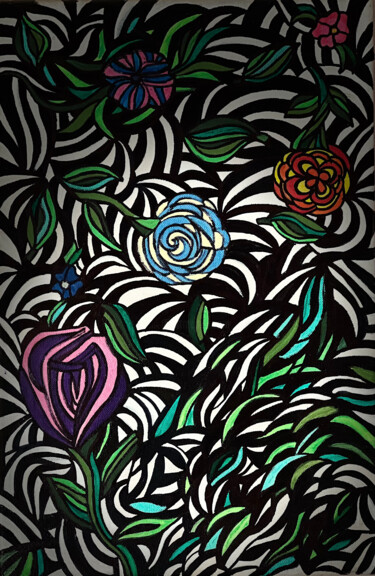 Painting titled "Tulip" by Abeer Farid Shawky, Original Artwork, Acrylic
