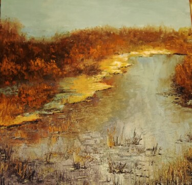 Pittura intitolato "Золотой закат" da Svetlana Dushina, Opera d'arte originale, Olio