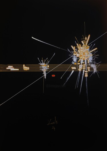 Zeichnungen mit dem Titel "GOLD 4" von Karls, Original-Kunstwerk, Acryl