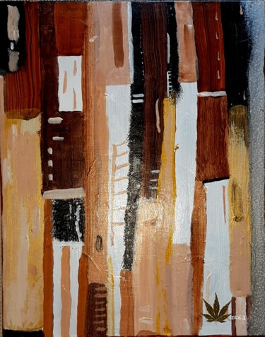 Painting titled "crème" by José Cavillon, Original Artwork, Acrylic Mounted on Wood Stretcher frame