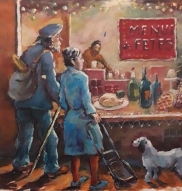 Peinture intitulée "Noël de la rue" par Jean-Luc Chaurin, Œuvre d'art originale, Acrylique