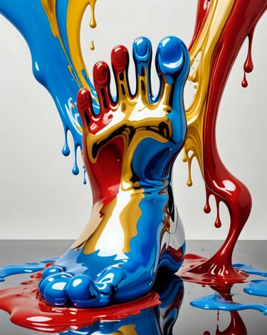 Œuvre pied design coloré 数字艺术 标题为“Œuvre pied design c…” 由Art Digital, 原创艺术品, AI生成的图像