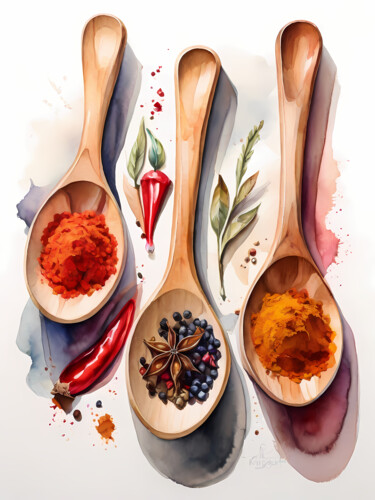 Vibrant flavors: A splash of color in the kitchen Digital Arts titled "Vibrant flavors: A…" by Jafeth Moiane, Original Artwork, AI generated image