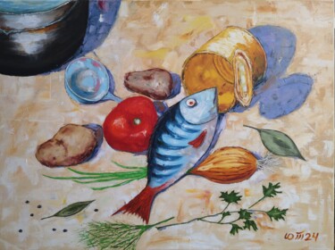 「Рыбный суп」というタイトルの絵画 Yuriy Tarasovによって, オリジナルのアートワーク, オイル