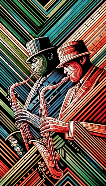 "Escalando el Swing" başlıklı Dijital Sanat Soulful Spectres tarafından, Orijinal sanat, AI tarafından oluşturulan görüntü