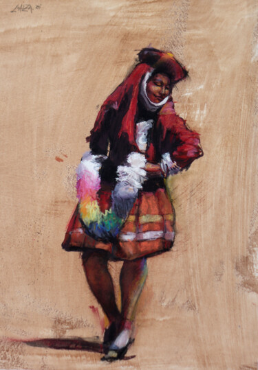 Drawing titled "Wallatas III" by Angel Loaiza, Original Artwork, Charcoal