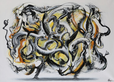 Les dévoreurs de cygnes Peinture intitulée "Les dévoreurs de cy…" par Alexis Garderes, Œuvre d'art originale, Acrylique Monté sur Châssis en bois