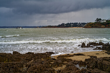 Carantec, tempête à la grève blanche. 摄影 标题为“Carantec, tempête à…” 由Thierry Martin, 原创艺术品, 数码摄影