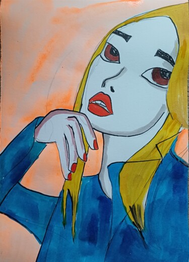 Desenho intitulada "Slow down baby" por Ashton Knighting, Obras de arte originais, Tinta