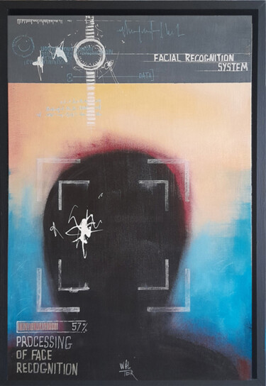 绘画 标题为“PROCESSING OF FACE…” 由Walter Sené, 原创艺术品, 丙烯 安装在artwork_cat.上