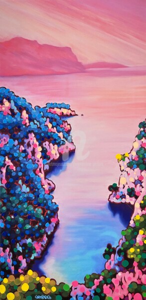 Peinture intitulée "HPM, Calanque d'En-…" par Gwendoline Pieters, Œuvre d'art originale, Huile Monté sur Châssis en bois