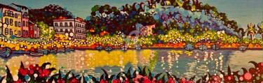 Painting titled "HPM, Cassis le port…" by Gwendoline Pieters, Original Artwork, Oil Mounted on Wood Stretcher frame