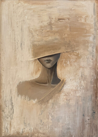 Femme Incognito Painting titled "Femme Incognito" by Inga Zurabiani, Original Artwork, Acrylic Mounted on Wood Stretcher frame