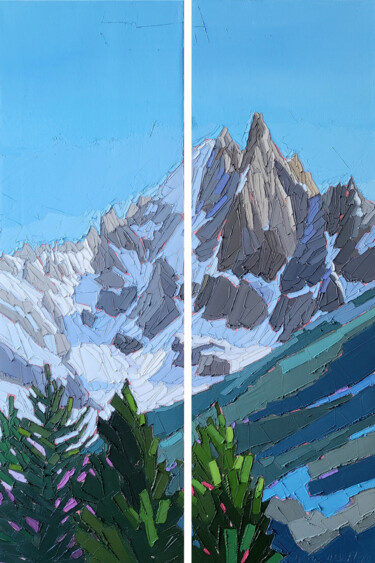 绘画 标题为“Les Drus” 由Ophélie Vaganay, 原创艺术品, 油 安装在木质担架架上