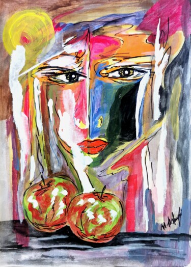 Peinture intitulée "A thousand Reflecti…" par Mansoureh Ashrafi, Œuvre d'art originale, Acrylique Monté sur Carton