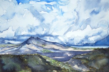 绘画 标题为“Mount Batur - Troub…” 由Cam Wilson, 原创艺术品, 水彩
