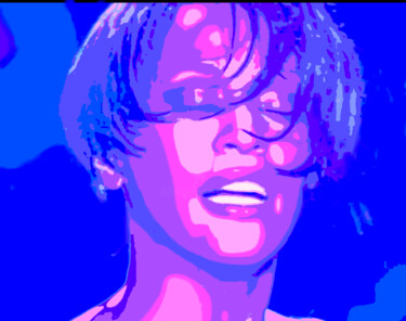 Painting titled "Britney Huston roug…" by Wolf Thiele, Original Artwork, 2D Digital Work