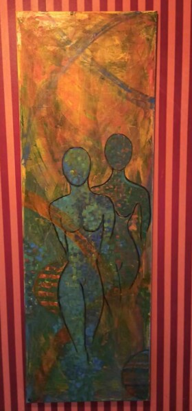 Картина под названием "They walk among us" - Anne Dickens, Подлинное произведение искусства, Акрил Установлен на Деревянная…