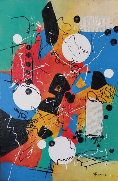 Painting titled "REF 27-24 - Chaos o…" by Jeanne, Original Artwork, Acrylic Mounted on Wood Stretcher frame