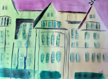 Peinture intitulée "Tillmanns Haus (Obe…" par Paul Riedel, Œuvre d'art originale, Aquarelle