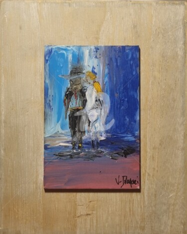 Peinture intitulée "Les amoureux de la…" par Valerie Dragacci, Œuvre d'art originale, Acrylique Monté sur Panneau de bois
