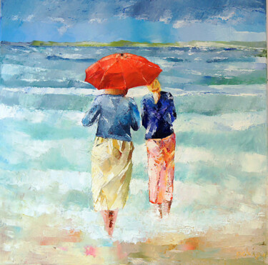 Painting titled "mére et fille" by Philippe Burban, Original Artwork, Oil