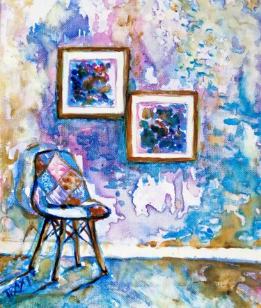 The Room That Awaits You – Art Print of Cozy Interior Scene Painting titled "The Room That Await…" by Diana Dimova - Traxi, Original Artwork, Acrylic