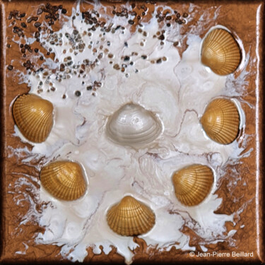 绘画 标题为“Effet Mer 20x20 -01…” 由Jean-Pierre Beillard, 原创艺术品, 丙烯 安装在木质担架架上