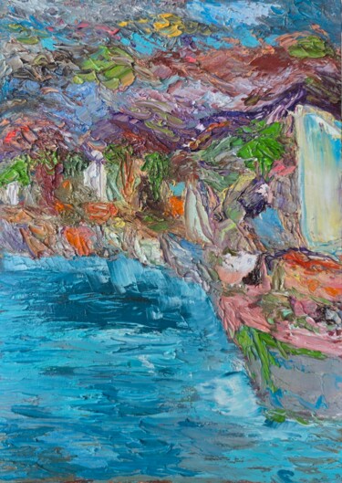 Картина под названием "Yachts" - Yuliya Gündoğan (ostbiju_art), Подлинное произведение искусства, Масло Установлен на Деревя…