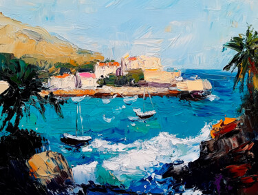 Digitale Kunst getiteld "Sunny atmosphere No4" door Elena Petrova, Origineel Kunstwerk, AI gegenereerde afbeelding