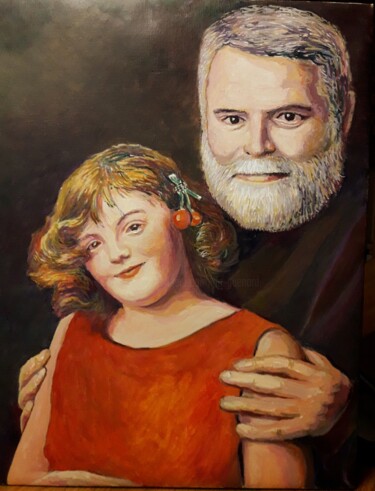 Ζωγραφική με τίτλο "Olivier et Camille" από Jm Guenard, Αυθεντικά έργα τέχνης, Λάδι Τοποθετήθηκε στο Άλλος άκαμπτος πίνακας
