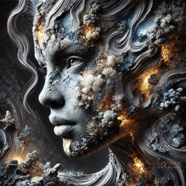 数字艺术 标题为“Fusion Minérale Éth…” 由Aziz Messaoudi (iazz), 原创艺术品, AI生成的图像