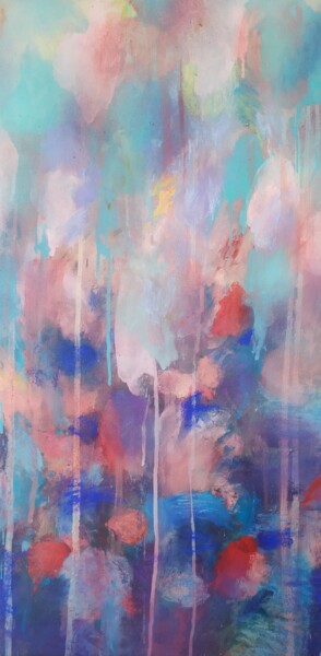 Invasion de Fleurs Malerei mit dem Titel "Invasion de Fleurs" von Catherine Maddens, Original-Kunstwerk, Acryl Auf Keilrahmen aus Holz montiert