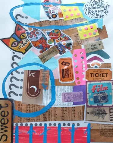 Collages titled "Olympiacos" by Ronnie Kolner, Original Artwork, Collages