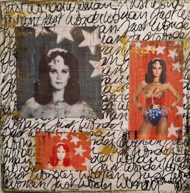 Collages intitulée "Just wonderwoman" par Isabelle Blondel, Œuvre d'art originale, Collages