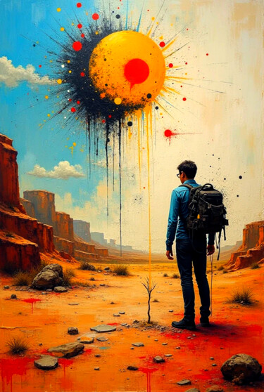 数字艺术 标题为“le voyageur” 由Dinem, 原创艺术品, AI生成的图像
