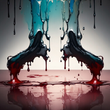 Digitale Kunst getiteld "Ixion's blood" door Ródaaz, Origineel Kunstwerk, 2D Digital Work Gemonteerd op Plexiglas