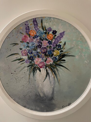 Painting titled "Нежности букет" by Miluaeva Dariya, Original Artwork, Oil Mounted on Wood Stretcher frame