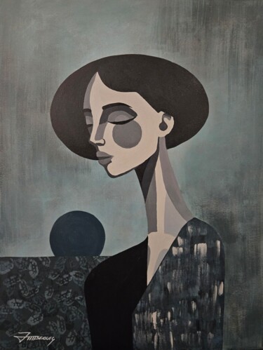 Painting titled "ANA MARIA" by Juliana Miskovic, Original Artwork, Acrylic Mounted on Wood Stretcher frame
