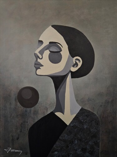 Painting titled "VICTORIA" by Juliana Miskovic, Original Artwork, Acrylic Mounted on Wood Stretcher frame