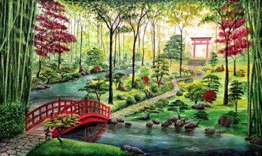 绘画 标题为“Spring in Japan” 由Laura Cadei, 原创艺术品, 丙烯