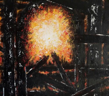 Peinture intitulée "LA 1ERE PORTE" par Christiane Guerry, Œuvre d'art originale, Acrylique Monté sur Châssis en bois