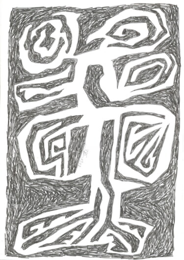 「Dessein 2008-58」というタイトルの描画 Rémy Verneuilによって, オリジナルのアートワーク, 鉛筆