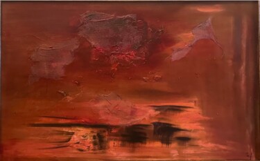 Peinture intitulée "Soleils en captivité" par Maya Farhat, Œuvre d'art originale, Huile Monté sur Châssis en bois
