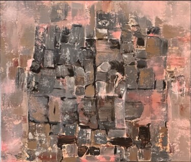 Painting titled "D'ici & d'ailleurs 2" by Maya Farhat, Original Artwork, Oil Mounted on Wood Stretcher frame